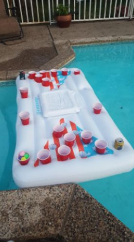 28 Cup Holder Inflatable Pool Beer Pong Table , Pool Pong photo review
