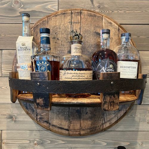 Bourbon Whiskey Barrel Shelf photo review