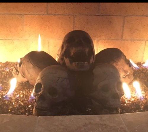 Ceramic Imitation Human Skull Fire Log photo review