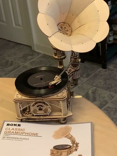 Gold Classic Luxe Gramophone Mechanical Wooden Gramophone photo review