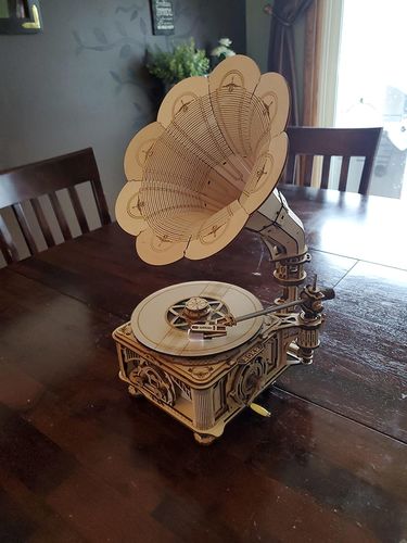 Gold Classic Luxe Gramophone Mechanical Wooden Gramophone photo review