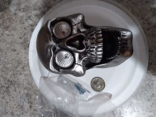 Fashion Halloween LED Motorcycle Resin Skull Headlight photo review