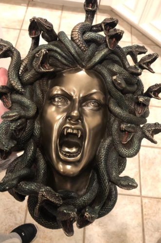 Medusa Wall Statue Greek Mythology Monster Statue Gothic Myth Legend Snakes Statues Wall Home Decor photo review