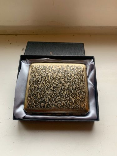 Retro Pure Copper Hand-Carved Cigarette Case For 20 Cigarettes Peaky Blinders photo review