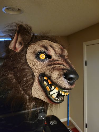 Werewolf Costume Party Gags Halloween Simulation Animal Rotate Headwear photo review